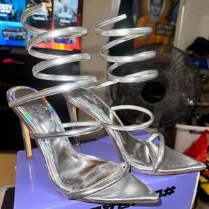 Silver Spiral Heels
